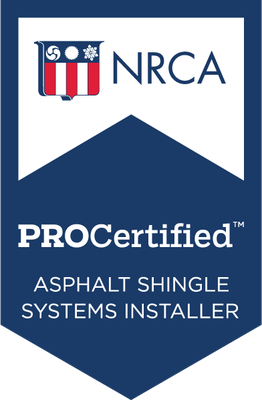 NRCA ProCertified Asphalt Shingle Systems Installer badge