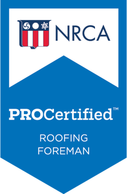 NRCA ProCertified Roofing Foreman badge